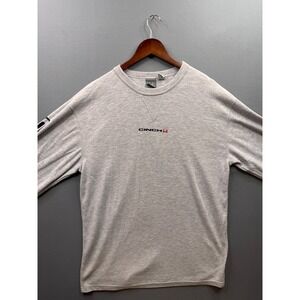 Cinch Long Sleeve Shirt Mens Grey Textured Logo Graphic Large